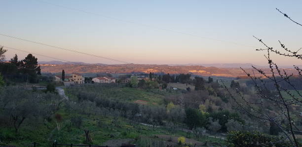 Panorama serale delle colline pisane